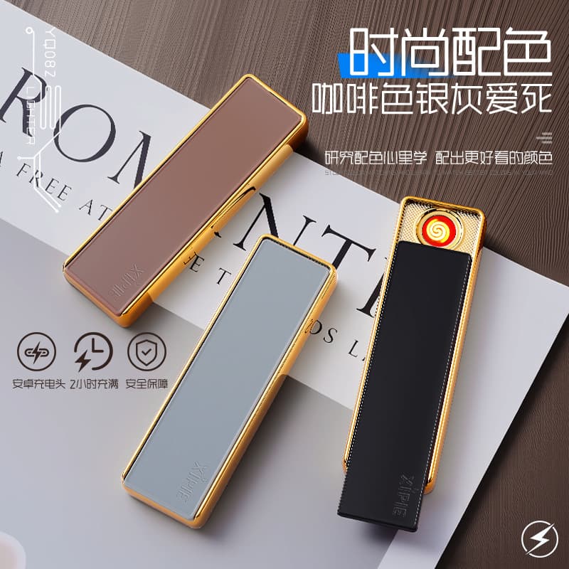 Factory direct sales pull-down tungsten wire cigarette lighter USB rechargeable lighter portable mini compact foreign trade wholesale windproof
