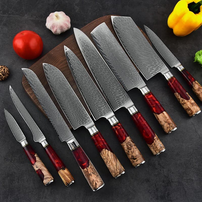 Damascus chef's knife household kitchen knife kitchen knife cutting knife fish knife cross-border exclusive source factory