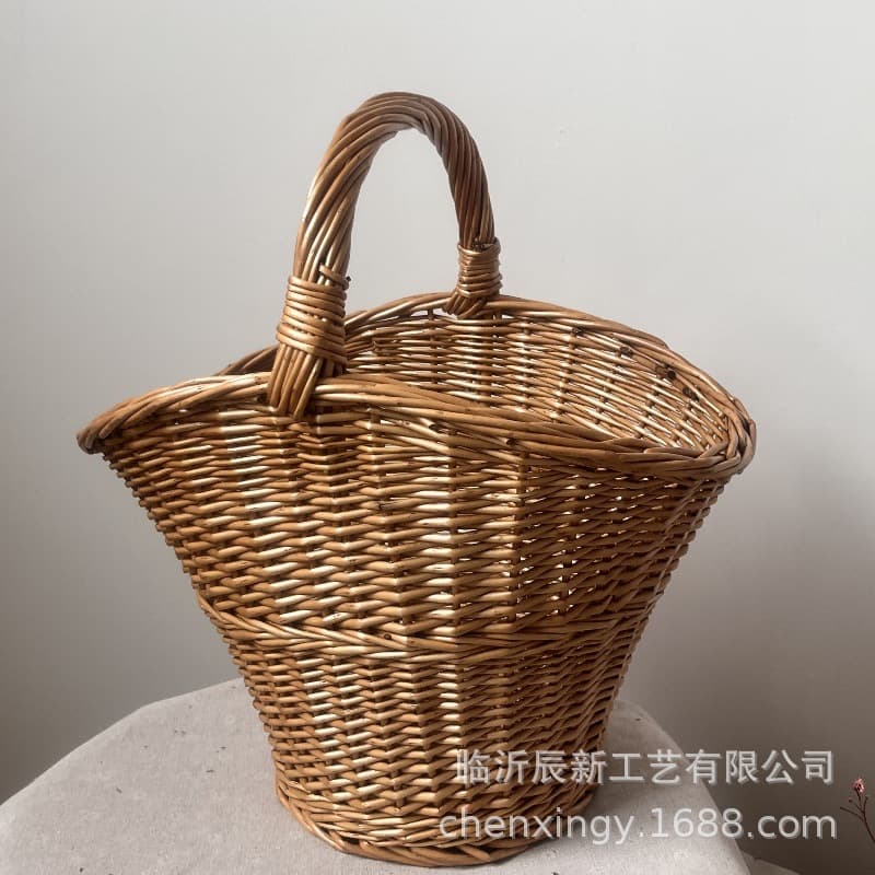 Rattan Woven Flower Basket Handmade Basket Gardening Furniture Flower Shop Grocery Store Fruit Storage Basket Willow Basket