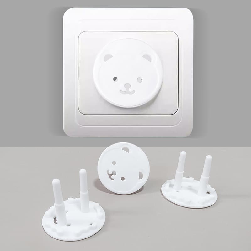 Baby Shockproof Safety Socket Cover, New European Standard Thickened Round Head Child Power Outlet Plug Hole Protector