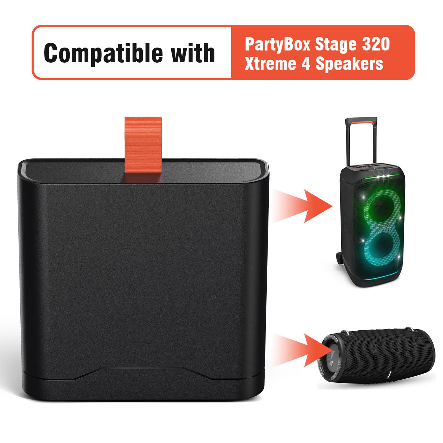 JBL Speaker PartyBox Stage 320 and Xtreme 4 speakers with Battery 400 portable batteries