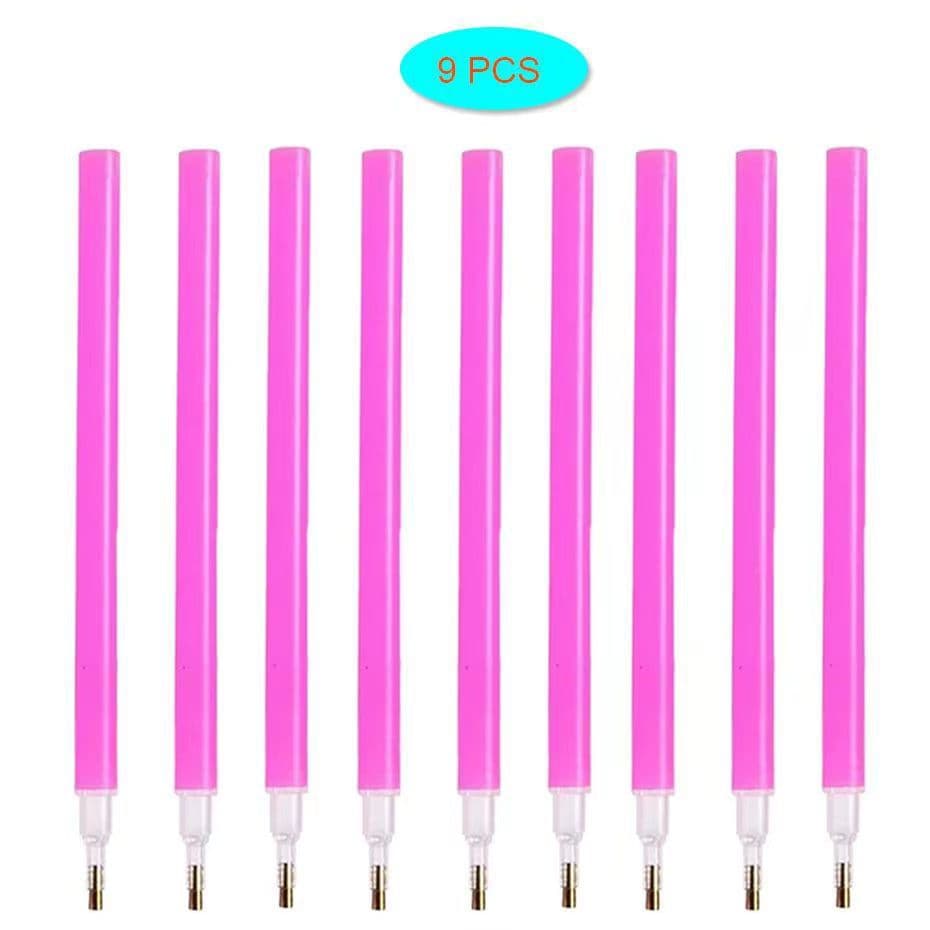 Diamond Painting Correction Pen, Press-Type Clay Dotting Pen, Blue and Rose Red Handcraft Tool
