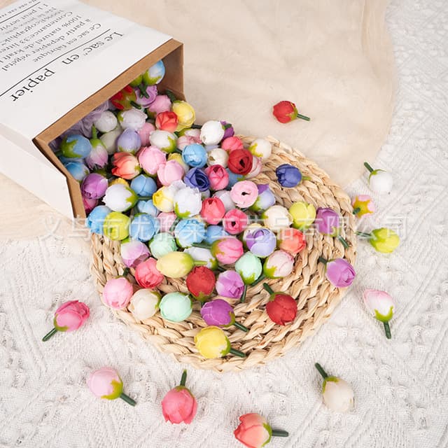 Artificial Rose Tea Bud Small Bud Corsage Wrist Flower Accessories Wedding Background Wall Artificial Flower Wall