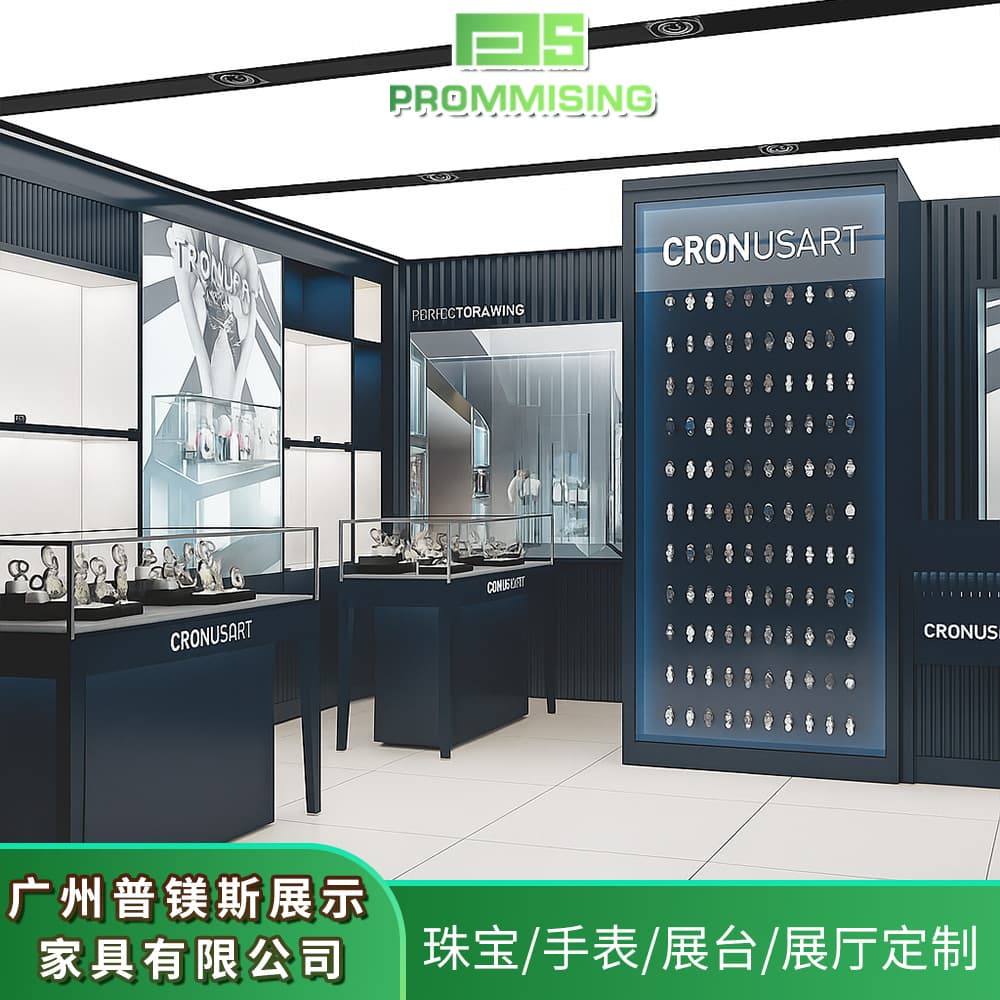 Customized high-end shopping mall product display cases, watch and luxury goods store interior design, glass display cases customization