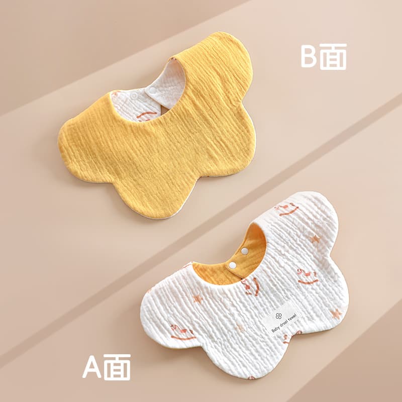 Rouyun A-Class Ins Six-Layer Pure Cotton Gauze Spring-Autumn Petal Double-Sided Baby Drool Bib Newborn Small Bib Apron