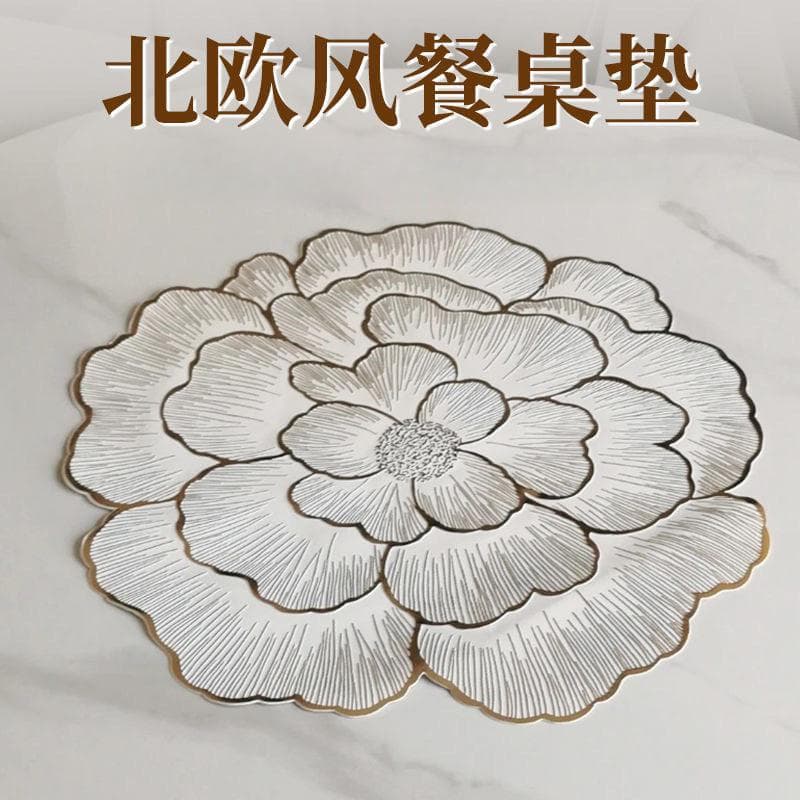 Luxury Premium Floral Nordic Style Creative Decorative Mat Non-Slip Table Mat Soft Coaster Vase Base Pad