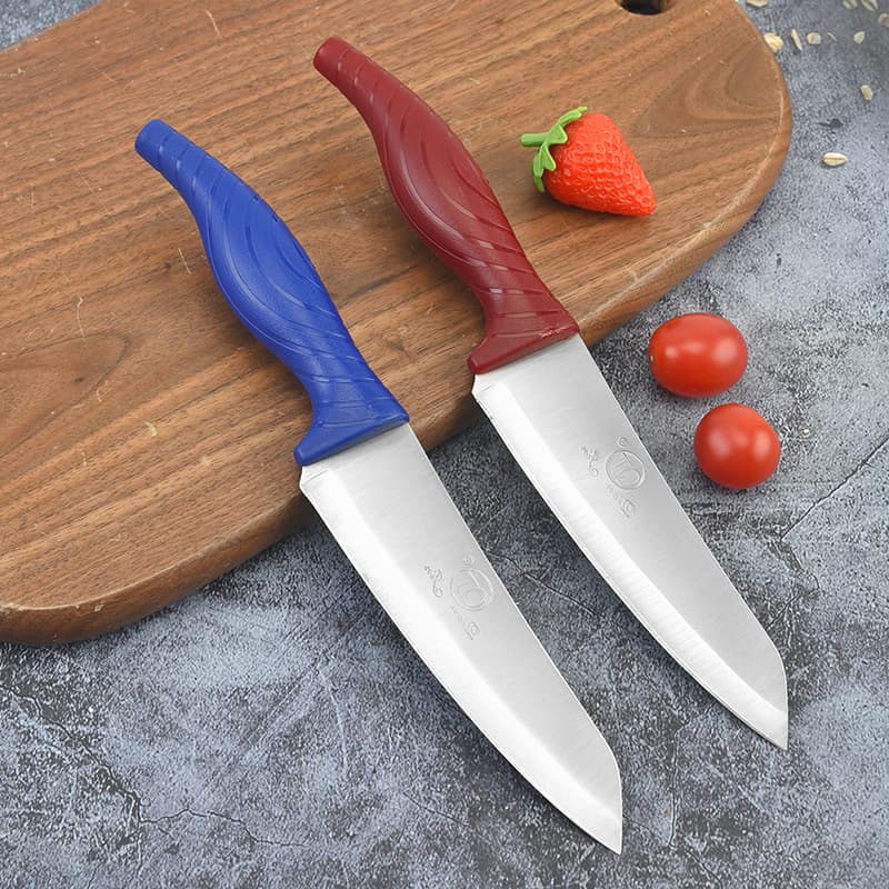 Factory wholesale plastic handle kitchen meat slicer knife, household vegetable and meat cutting knife, stainless steel slicing knife, kitchen cutlery