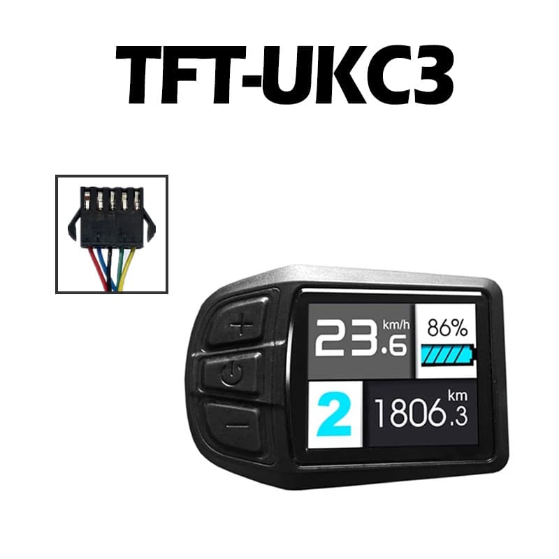 Bicycle Lithium Modification Accessories TFT-UKC3 Color Display Screen 36V 48V Compatible with 52V SM Connector