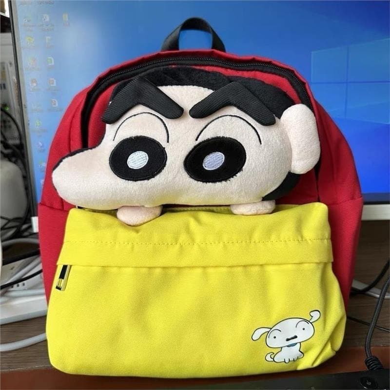 Crayon Shin-chan Cute Big Head Shin-chan Floral Fabric Backpack Student Schoolbag