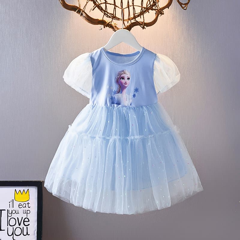 Foreign trade girls' Frozen summer dress new children's Elsa princess gauze skirt Internet celebrity thin skirt