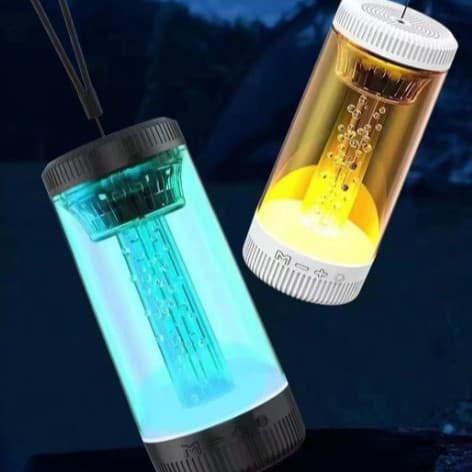 Camping Lantern with Bluetooth Speaker, Bass Boost, and German High-Fidelity Crystal Sound