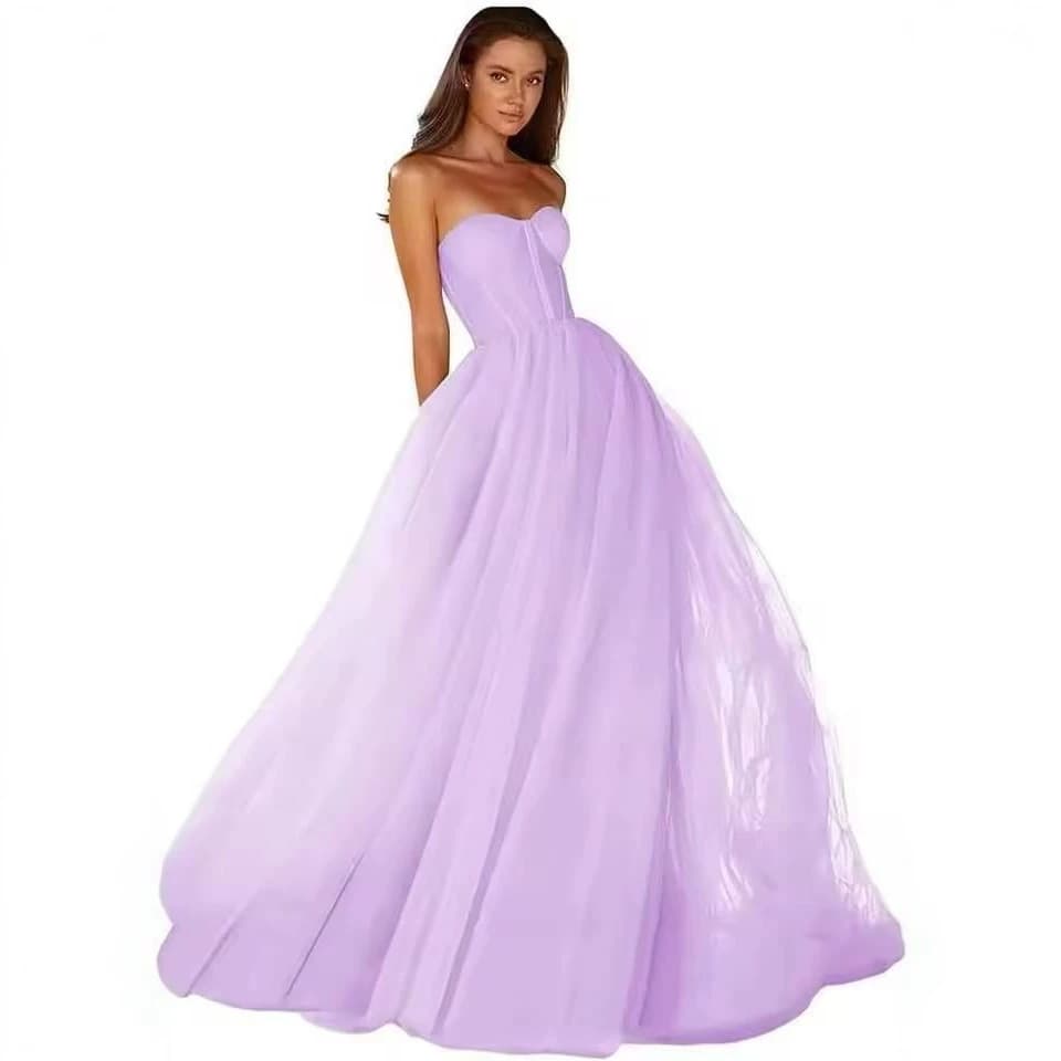 2026 Summer New European and American Amazon Full-Skirt Strapless Cocktail Party Dress Bridal Toast Dress Cross-Border