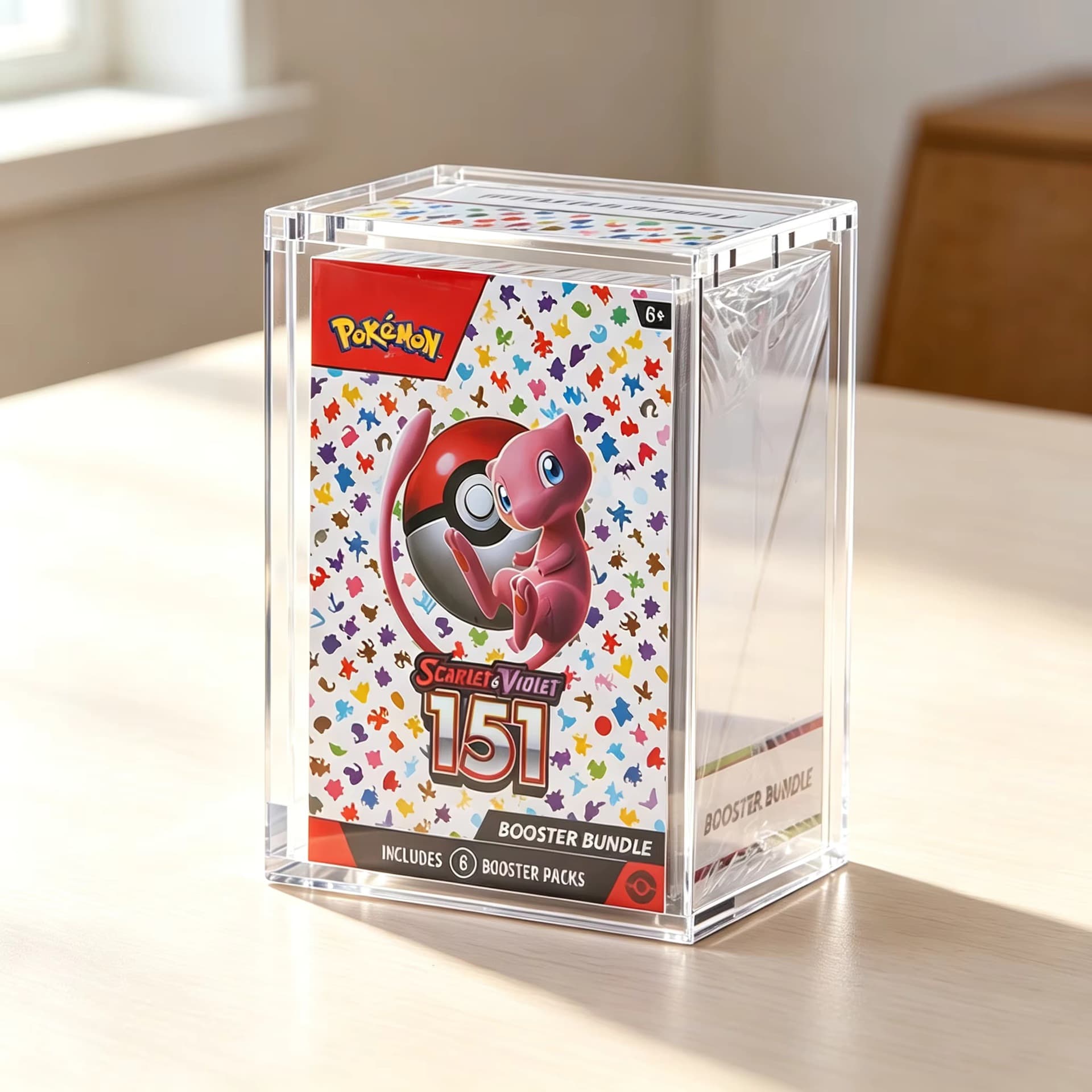 Magnetic opening and closing acrylic storage box, dust-proof display of Pokémon cards, Yu-Gi-Oh board game cards