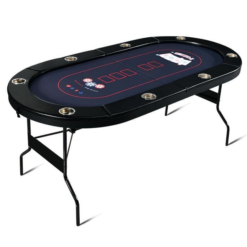 74-inch Texas Hold'em Poker Table Chip Table Club Entertainment 8-Player Game Table, Sample Available, Foldable
