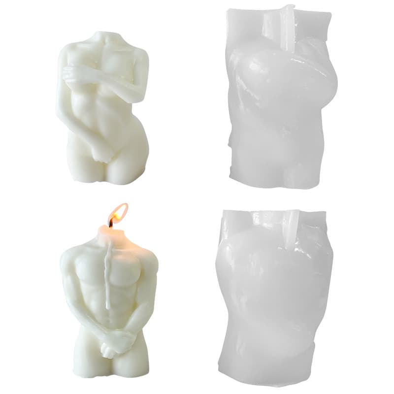 Creative Body Candle Silicone Mold DIY Shy Female Body Handmade Soap Aromatherapy Candle Ornaments Grinding Tool