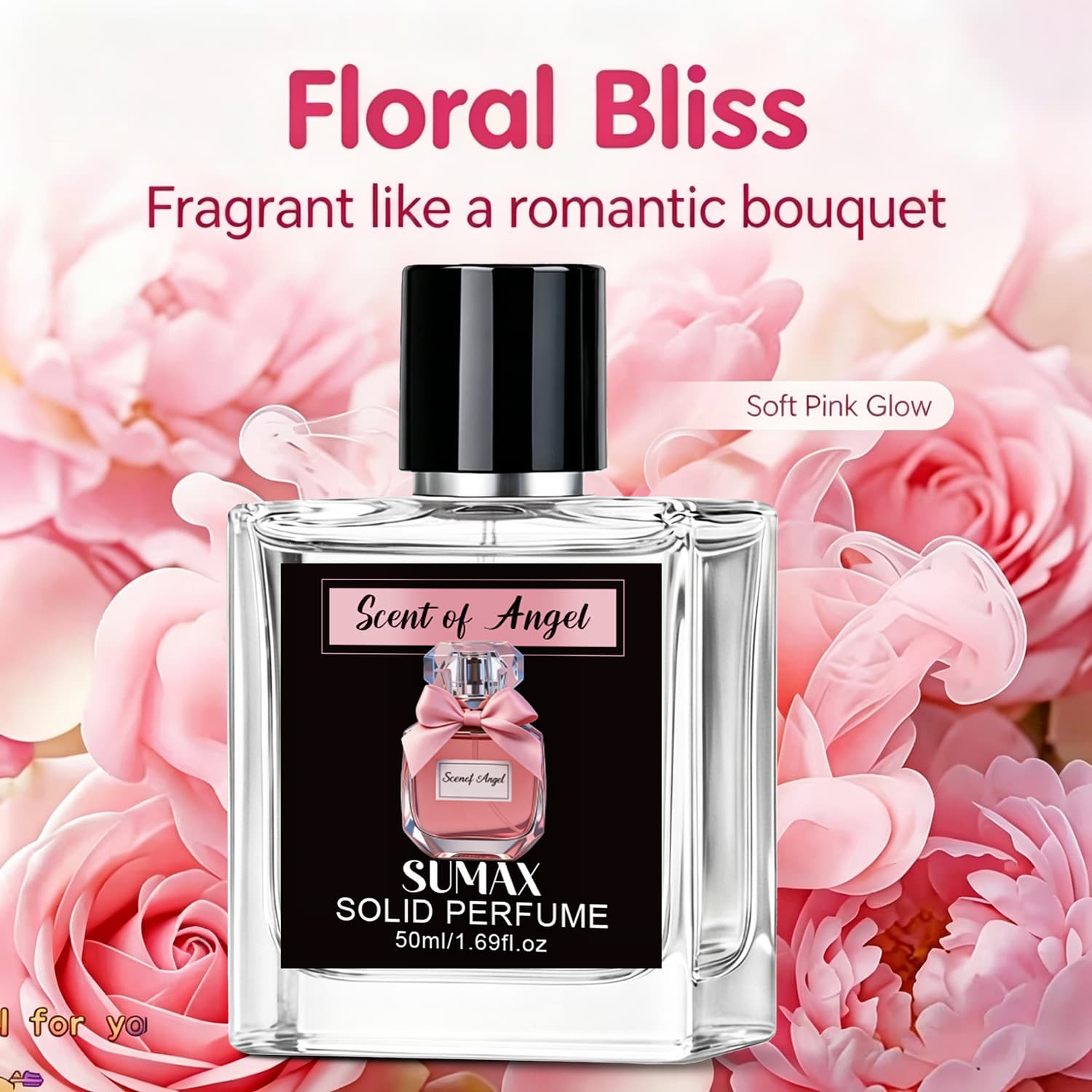 SUMAX Cross-border Export Exclusive English Packaging 50ml White Perfume Bottle Women's Floral Sweetheart Perfume