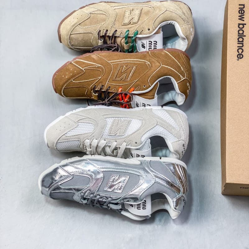 Putian Shoes Original 2025 New Amio NB530 Miu Retro Dad Shoes Flat Dual-Color Lace-Up Casual Shoes