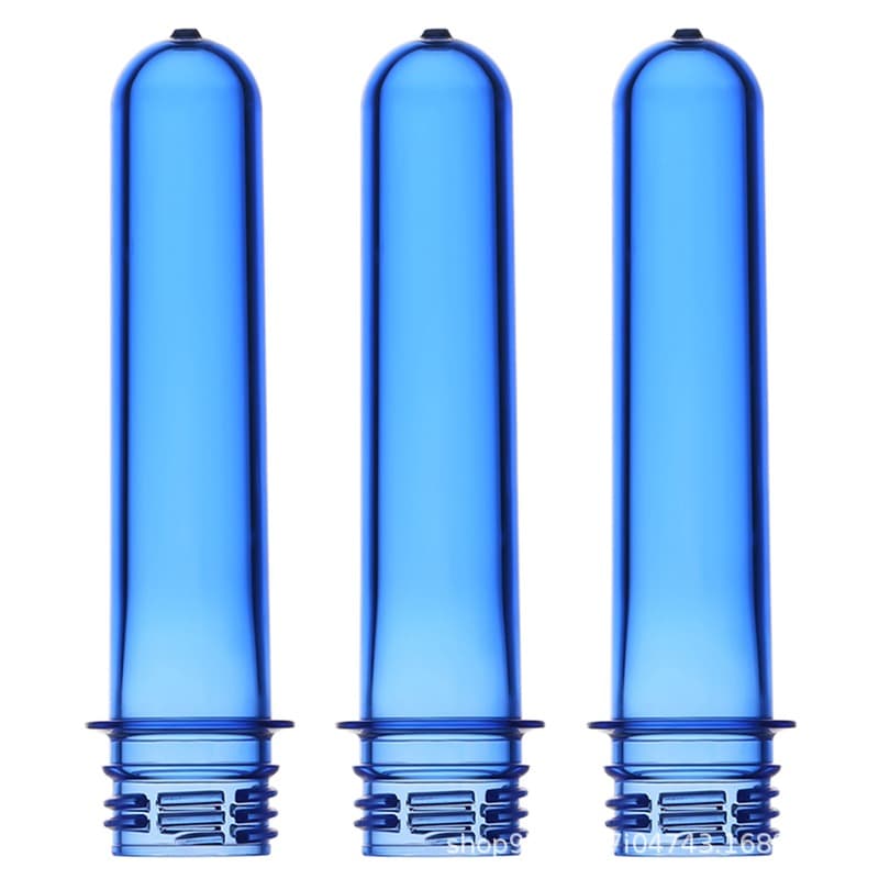 Multi-specification gram weight customizable color preforms, 28-neck PCO1810 water/beverage blue PET preforms