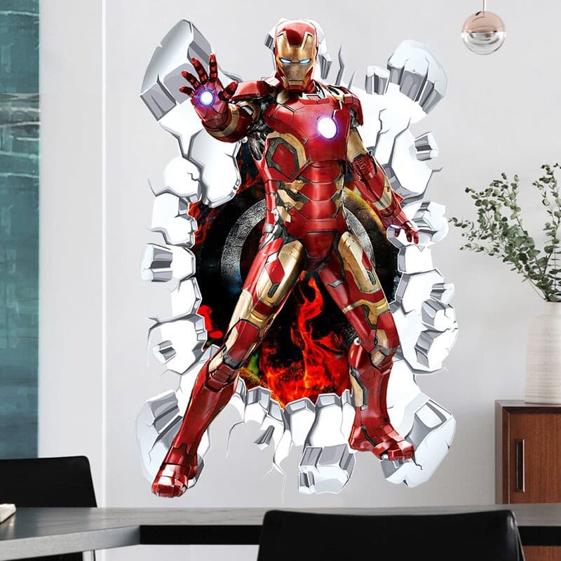 New Cross-border Avengers Sticker Cartoon Anime Batman PVC Self-adhesive Graffiti Decorative Wall Sticker Drop Shipping