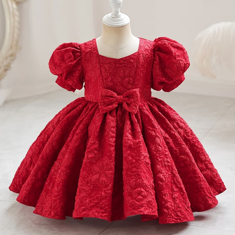 Elegant Princess Dress for Baby Girl's First Birthday, High-End Toddler Birthday Gown with Elsa Elements
