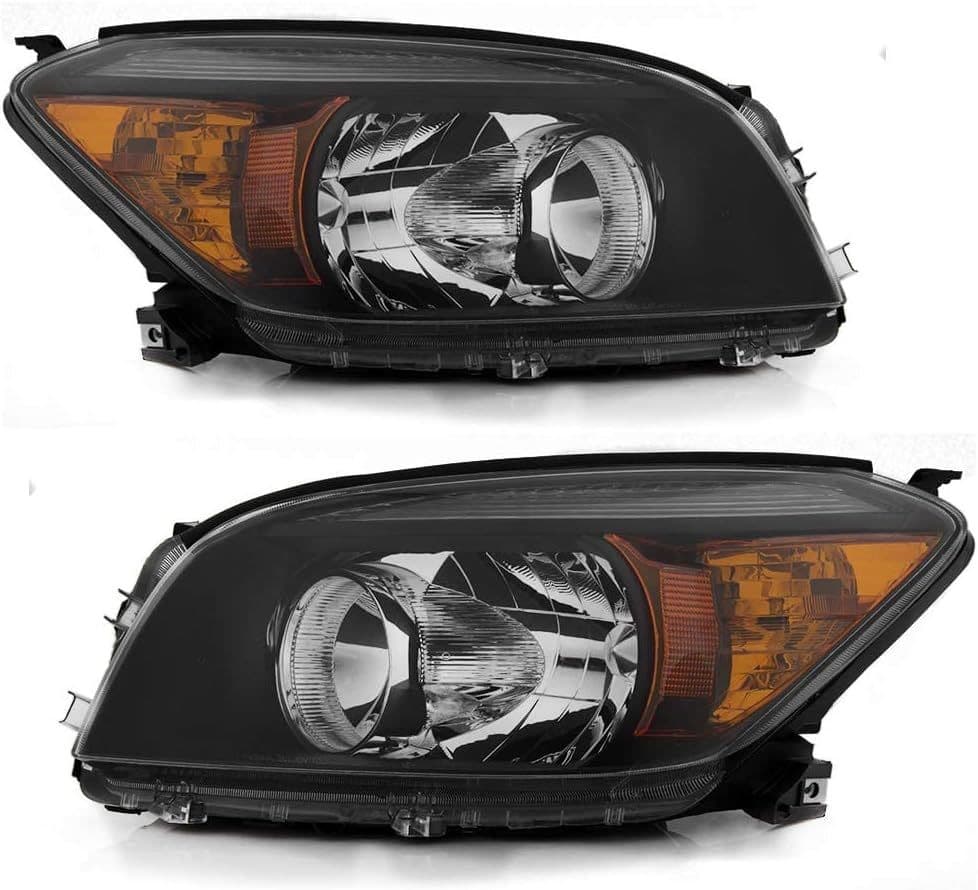 For 2006-2009 Toyota RAV4 Halogen Black Housing Headlights