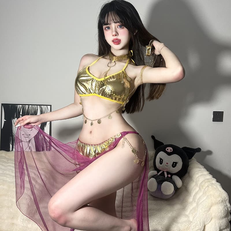 Erotic underwear, Western dancers, sexy sequins, exotic performance costumes, patent leather, ancient style, tempting palace style long skirts