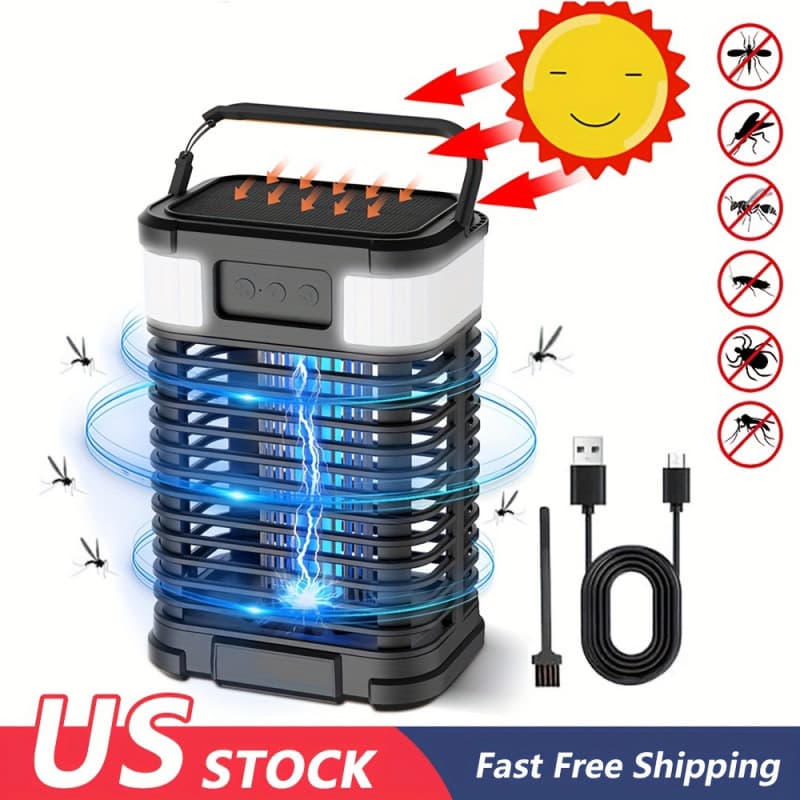 2026 New Cross-border Drop Shipping Solar USB Rechargeable Mosquito Killer (with LED Light)