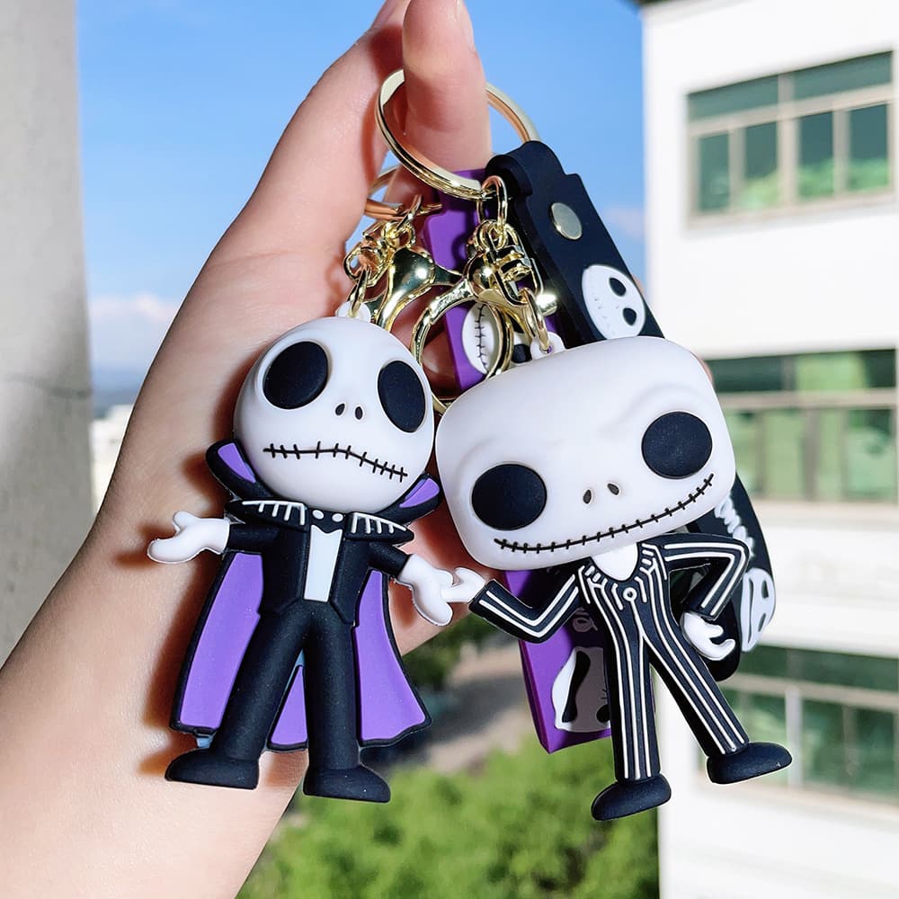 Cross-border hot item The Nightmare Before Christmas Keychain Pumpkin Man Skeleton Cartoon Doll Keychain Party Gift Pendant