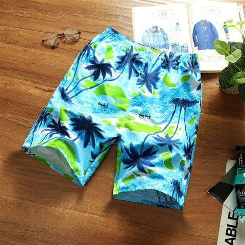 Men's Beach Shorts 5-Inch Quick-Dry Shorts Summer Loose Fit Printed Breathable Versatile Thin Casual