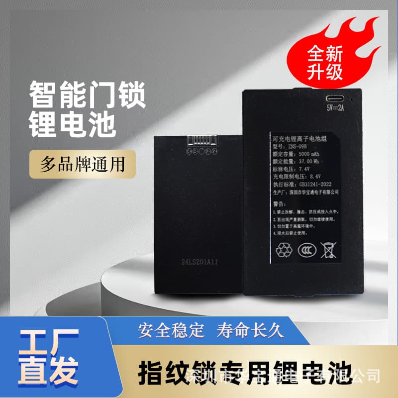 ZNS-09B Smart Lock Lithium Battery: Removable, High-Capacity, Rechargeable Battery Accessory