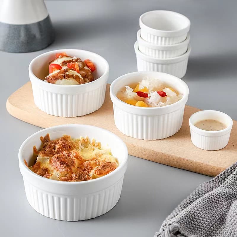 Ceramic pudding cup oven baking cup dessert bowl cake cup condiment bowl baking mold soufflé baking bowl home