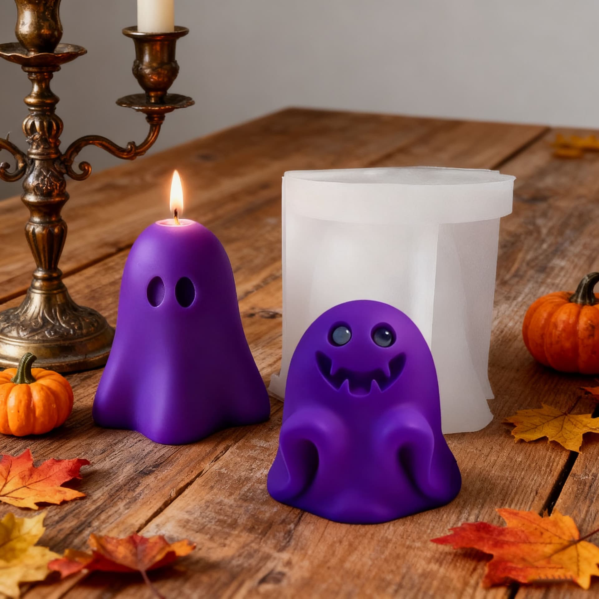 Halloween Ghost Aromatherapy Candle Silicone Mold Holiday Party Decoration DIY Craft Making Mold