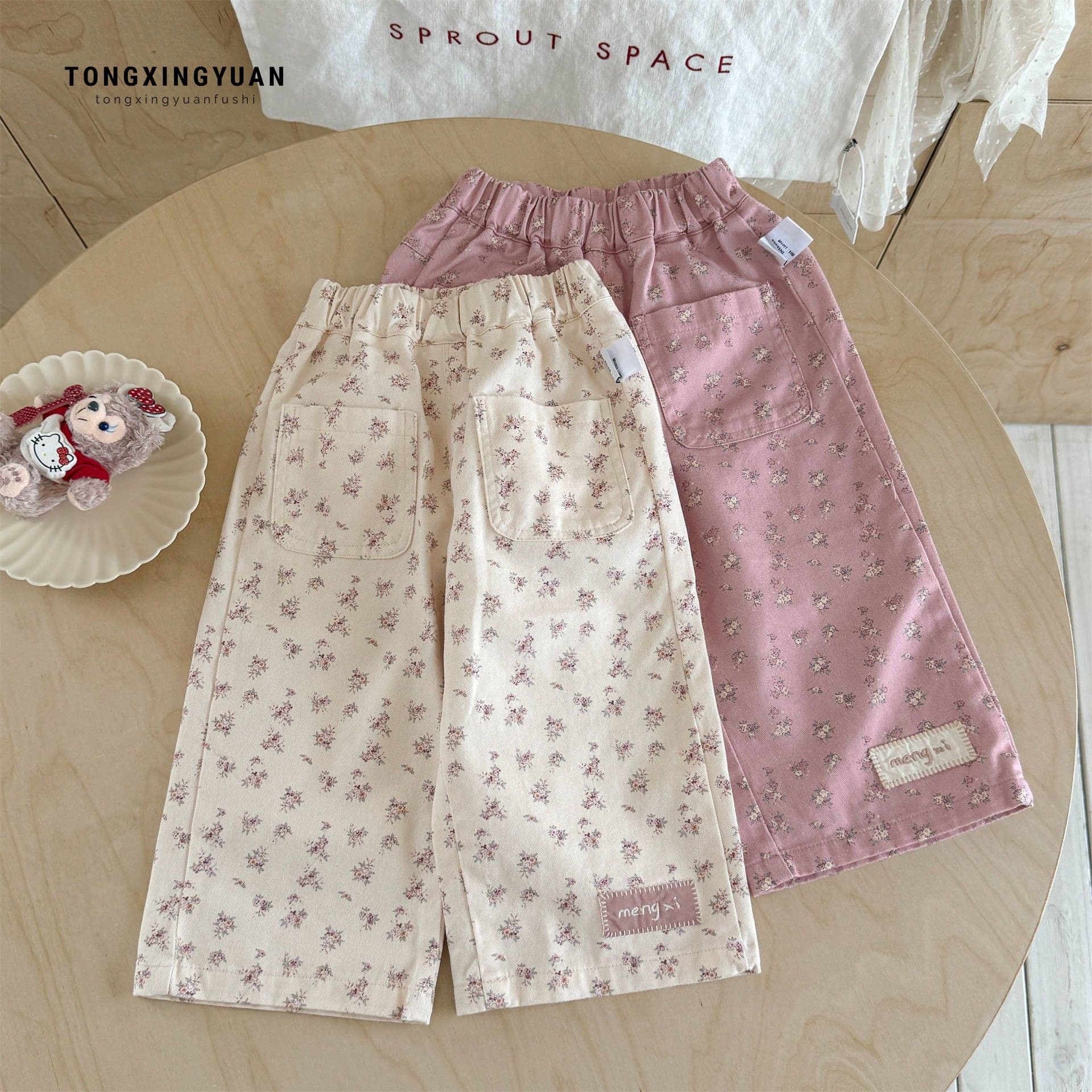 Girls Spring Autumn Pants Casual Straight Leg Trousers Children Long Pants Fashionable Kids Wear Cross-border