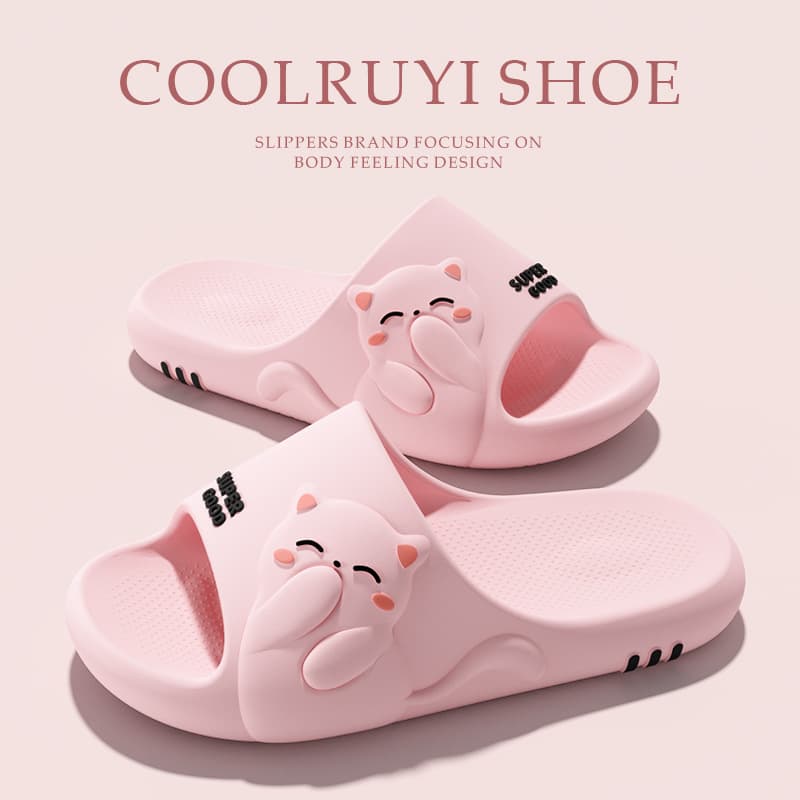 EVA Cartoon Slippers for Women Summer Indoor Home Soft Sole Anti-Slip Odor-Resistant Couple Bathroom Shower Sandals