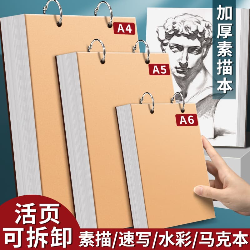 Thickened Flip-Up Sketchbook A6 Sketchbook A4 Drawing Book A5 Loose-Leaf Detachable Small Portable Mini Drawing Book