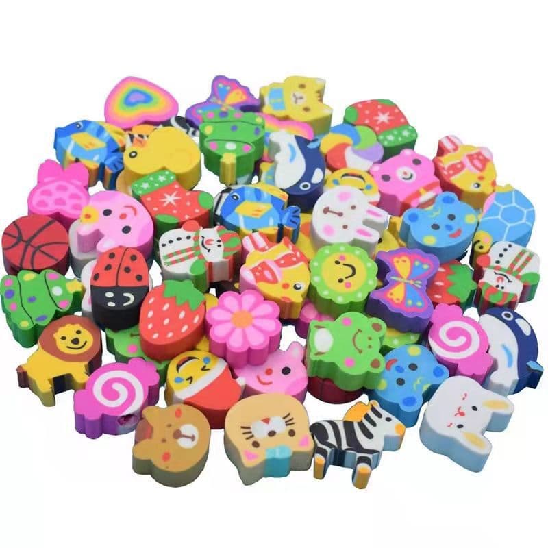 Random Cartoon Eraser School Supplies Children's Creative Stationery Primary School Student Prizes Kindergarten Gift Eraser