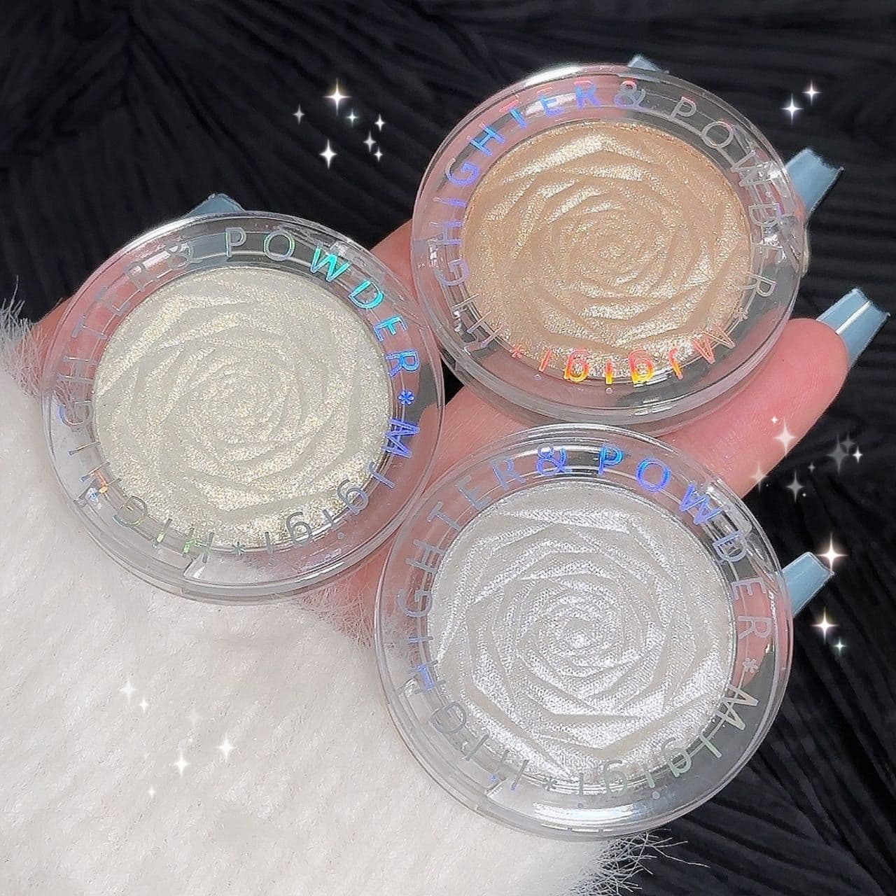 MJgigi Rose Diamond Highlight Powder, All-in-one Contouring Plate, Soft Glutinous Mashed Potatoes, Non-smudged Face, Brightening and Hair Replacement