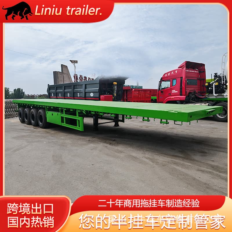 Cross-border supply manufacturer export container flatbed semi-trailer 12 locking device semi-trailer flatbed vehicle lowbed vehicle
