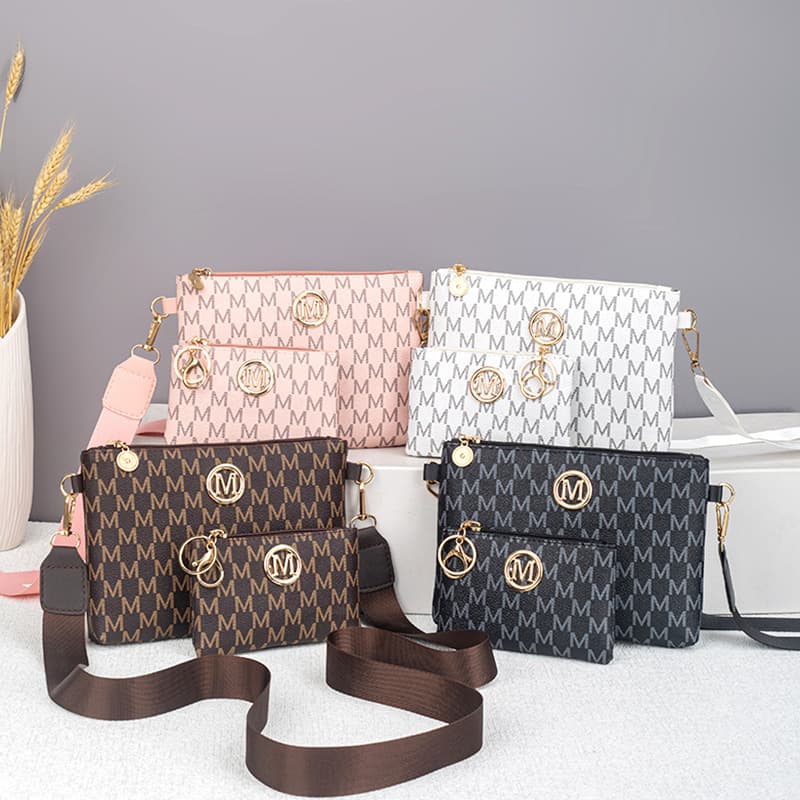 New Cross-Border Hot Seller Letter Print Bag Set: Crossbody Bag, Shoulder Bag, Clutch Bag, Phone Bag, Lipstick Bag