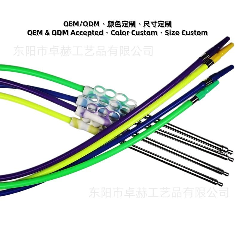 Factory Direct 1.8m Hookah Hose LOGO Hookah Silicone Stainless Steel Handle Hookah Accessories