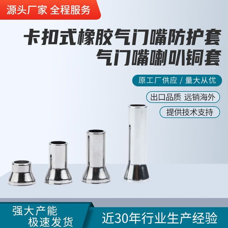 Metal Plated Copper Valve Cap Protective Cover for Tires Rubber Clip Type TR413 TR414 Universal Car Tyre Valve Caps