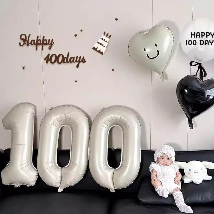 Baby Dragon Digital Balloon 100 Photo Prop for 100-Day Celebration Home Decoration Baby 100-Day Photo