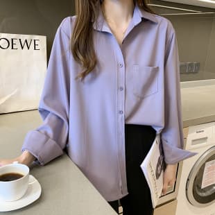 2025 Spring Shirt Women Design Sense Retro Hong Kong Style Chiffon Silky Temperament Commute Long Sleeve Shirt Women Literary