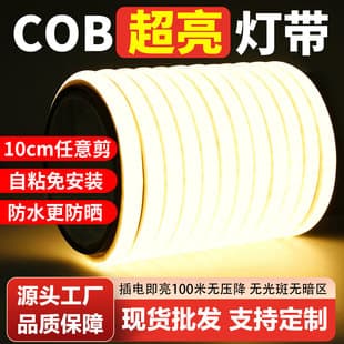COB LED Strip Light 220V Outdoor Waterproof Self-Adhesive Linear Light for Living Room Ceiling High Voltage LED Silicone Soft Light Strip