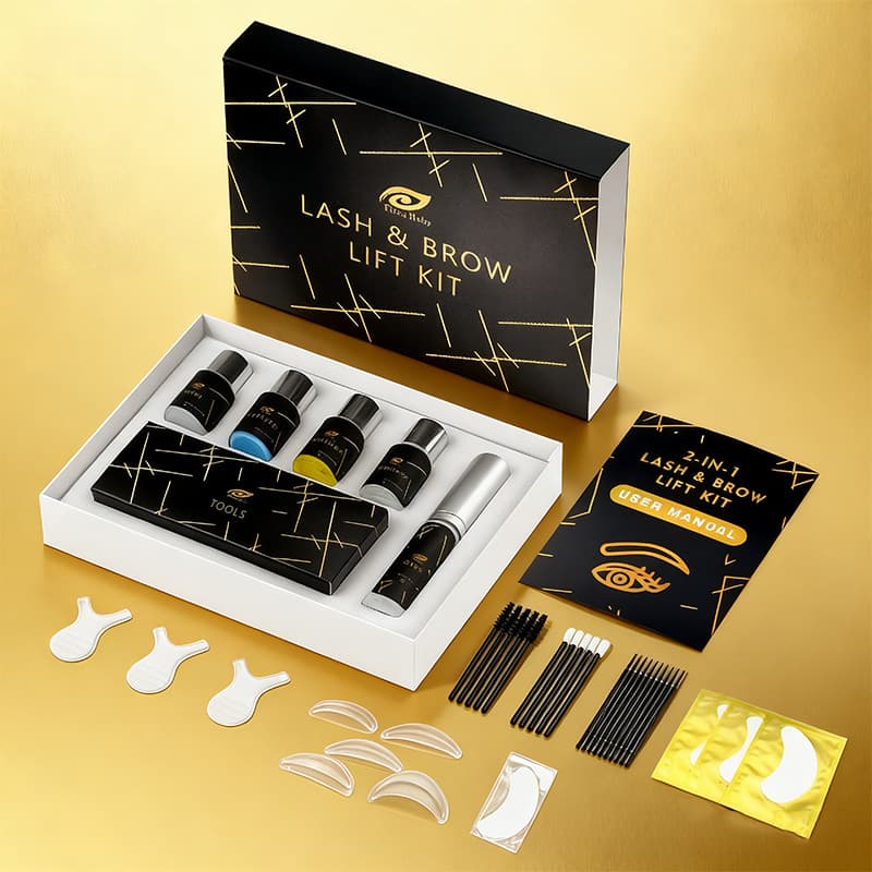 Cross-Border Keratin Eyelash Perm Kit, Gentle and Long-Lasting Styling, Cold Perm for Curling Eyelashes and Eyebrows, Two-In-One Easy Perm Kit