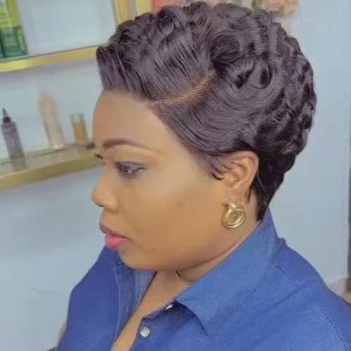 Aliexpress Hot Selling African Women's Small Curly Short Curly Wig High Temperature Silk Chemical Fiber Wig Set Ready for Drop Shipping