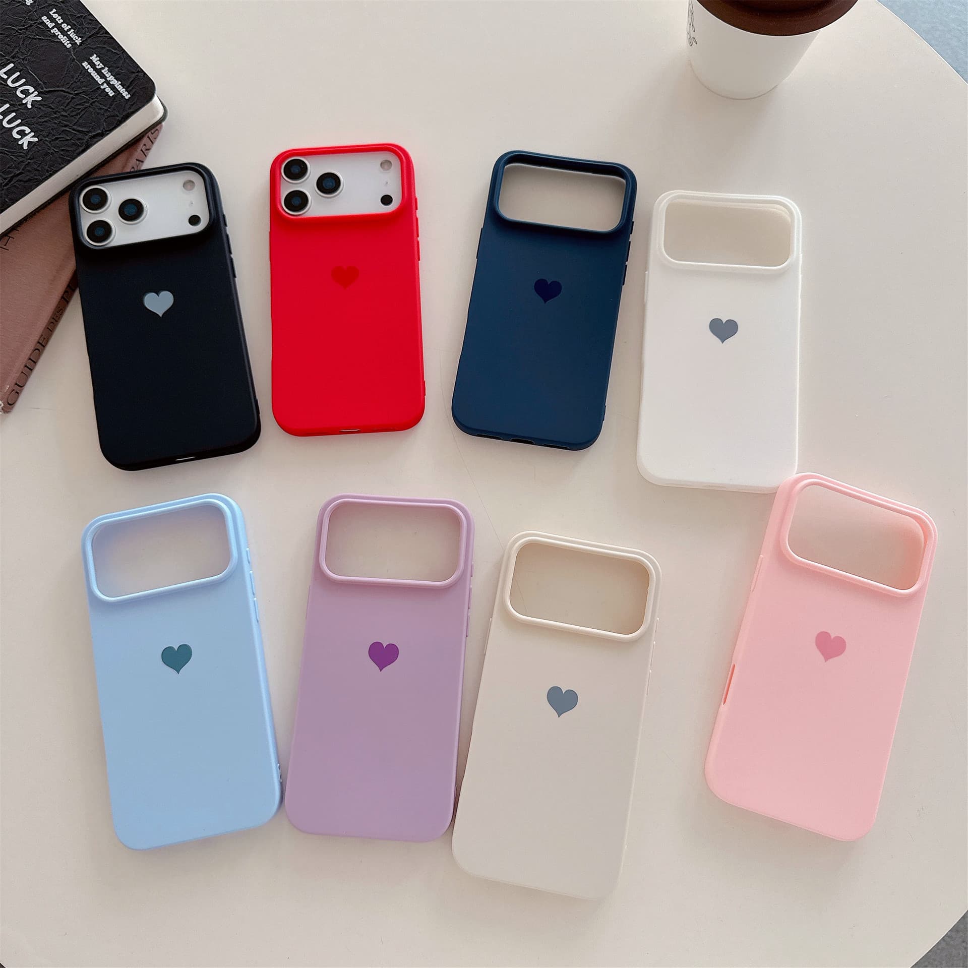 Simple Heart Design Silicone Phone Case Compatible with iPhone 13 Mini, 14 Pro Max, 16, 17, Anti-Fall Soft Case for 11, 15