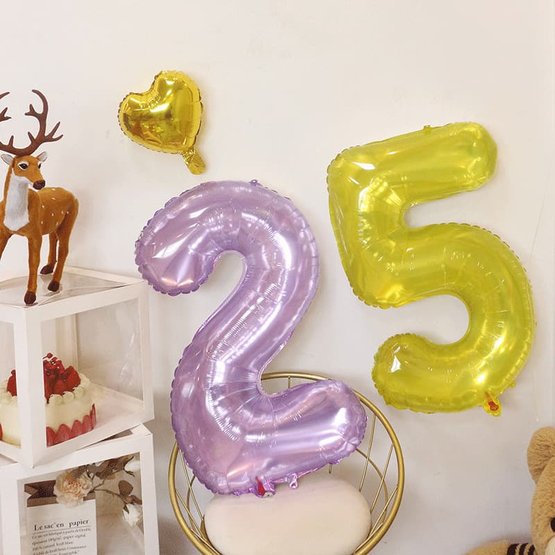 Cross-border Wholesale Popular Jelly Crystal Balloon Set 32 Inch 40 Inch US Version Slim Aluminum Film Number Balloons