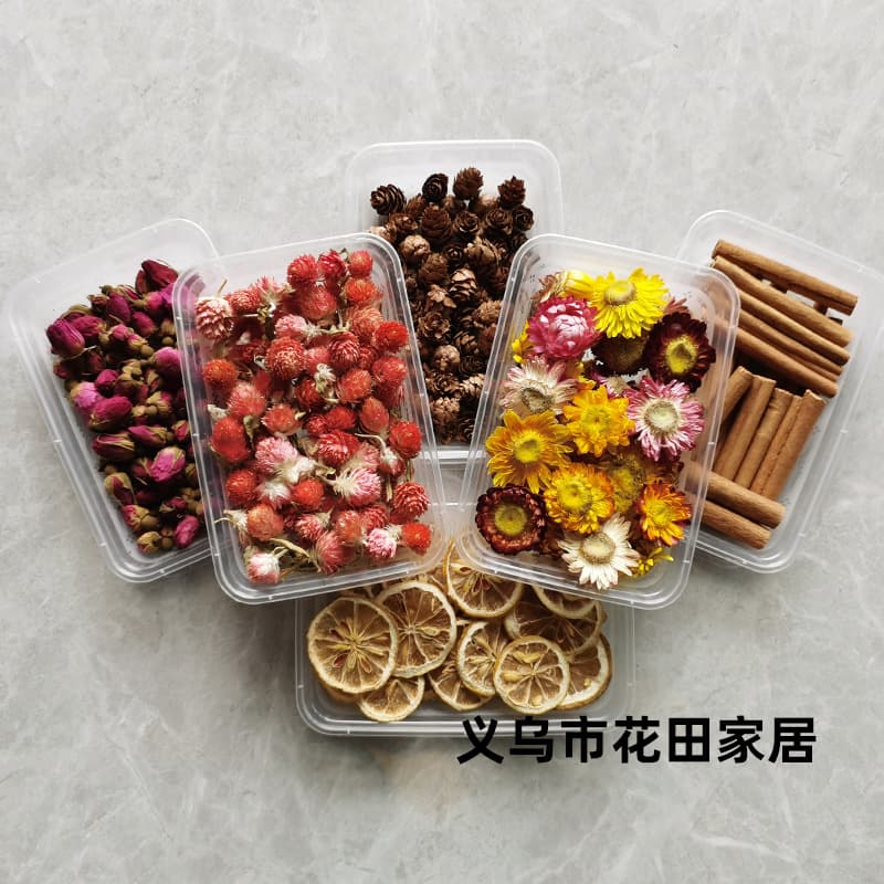 DIY Materials for Team Building Activities, Aromatherapy Dried Flowers, Natural Three-Dimensional Dried Flower Bouquet, Boxed Dried Lemon and Cinnamon Aromatherapy Materials