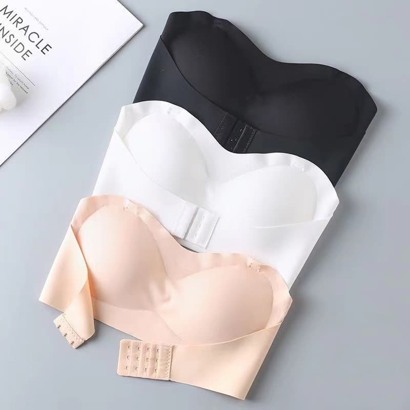 Strapless Bra Women Push Up Invisible Non Slip Seamless Teen Bra Wire Free Backless Anti Slip Tube Top Bustier